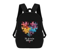 Portable Sac À Dos d'affaires Sensibilisation À l'Autisme : C'est Normal D'Être Différent, Imprimé Cartable Scolaire Imperméable Sacs De Voyage pour Trekking, Bureau, Gym, 42X32X14Cm