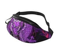 Portable Sac À La Taille Art De Dragon Camouflage Violet, Roses Et Bleu Cool Sac De Taille Léger Sacoche De Ceinture pour Balade Activités Randonnée 14X35Cm