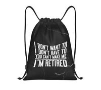 Portable Sac de Natation Je ne Veux Pas, Vous ne Pouvez Pas m'y Obliger, Je suis à la Retraite Sac réutilisable Sac Multifonctionnel 36x42cm pour Activités Quotidiennes,Utilisation en garderie