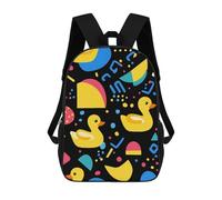 Portable Sacs À Dos Canards en Caoutchouc des Années 80 Sac À Dos De Voyage Imprimé Sacs D'École Loisir pour Scolaires, Trekking, Voyage, 42X32X14Cm