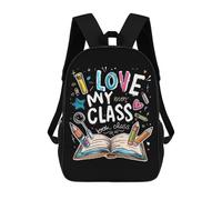 Portable Sacs À Dos J'aime Ma Classe Sac À Dos De Voyage Multicolore Sacs D'École Loisir pour Voyage, Randonnée, Bureau, 42X32X14Cm