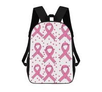 Portable Sacs À Dos Ruban du Cancer du Sein Sacs D'École Loisir Imprimé Cartable Scolaire pour Scolaires, Voyage, Loisir, 42X32X14Cm