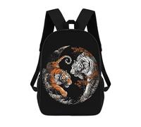 Portable Sacs À Dos Yin Et Yang Orange Tigre Blanc Sacs D'École Loisir Casual Sac À Dos De Voyage pour Scolaires, Voyage, Voyage, 42X32X14Cm