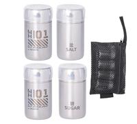 Portable Salt Shaker | Stainless Seasoning Dispenser | with Mesh Bag Camping Portable Salt and Pepper Shakers | for Outdoor Picnic Hiking Lunch Box Kitchen