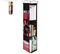 Portable School Hanging Locker Organizer,3-Tier Locker Organizer Shelf for Students and Professionals,Space Saving Storage Bag for School,Dorm,Office (Red)