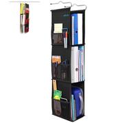 Portable School Hanging Locker Organizer,3-Tier Locker Organizer Shelf for Students and Professionals,Space Saving Storage Bag for School,Dorm,Office (Black)