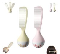 Portable Self-Standing Comb, Self-Standing Hair Comb with Weighted Base Stands Upright on Vanity, U-Shaped Teeth Grooves Designs that Gently and Glides Through Tangles, for Women (Mix)