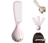 Portable Self-Standing Comb,Self-Standing Hair Comb with Weighted Base Stands Upright on Vanity,U-Shaped Teeth for Thick Curly Wet Hair,Tangle-Free Glide & Scalp Massage,Ergonomic Grip (Pink)