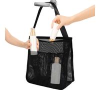 Portable Shower Basket,Hanging Mesh Shower Bag With Handle Large Capacity Essential For College Dorms For Men And Women (Black)