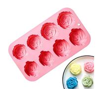 Portable Silicone Cake 2.7cm, Mold 8 Cavity Rose Design, with Reusable Baking System, Lightweight Quality Design Unit, Easy Release Gear, Dessert Mold Silicone, for Baking Craft Home Indoor Use