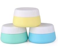 Portable Silicone Cosmétique Vide Pot,Bocal De Voyage Crème Baume Maquillage Récipient De Shampooing Cas,Boîte En Silicone Sans Bpa,Approuvé Par La Tsa,Sans Bpa-3 Pièces 10 Ml