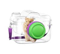 Portable Small Pet Carrier - Camera Style Travel Cage, Ventilated Hamster Chinchilla Transport Box, Lightweight Handheld Design, for Vet Visits Road Trips Camping Outdoor Walks Safe Carry Use