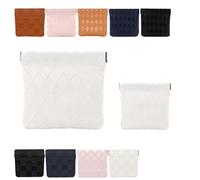 Portable Snap Tab Pouches, Auto-Close Organizer Bags, No Zipper Closure, Large Capacity for Makeup, Waterproof (White,Diamond)