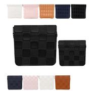 Portable Snap Tab Pouches, Auto-Close Organizer Bags, No Zipper Closure, Large Capacity for Makeup, Waterproof (Black,Square)