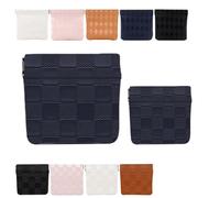 Portable Snap Tab Pouches, Auto-Close Organizer Bags, No Zipper Closure, Large Capacity for Makeup, Waterproof (Blue,Square)