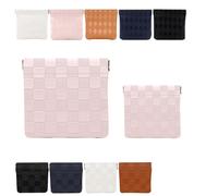 Portable Snap Tab Pouches, Auto-Close Organizer Bags, No Zipper Closure, Large Capacity for Makeup, Waterproof (Pink,Square)