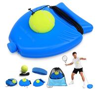 Portable Solo Tennis Trainer Rebounder with Anti-Tangle String Ball & Weighted Stability Base, Self Practice Return Tool for Hand Eye Coordination, Equipment for Adults Beginners (Fish,+1Ball)