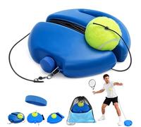 Portable Solo Tennis Trainer Rebounder with Anti-Tangle String Ball & Weighted Stability Base, Self Practice Return Tool for Hand Eye Coordination, Equipment for Adults Beginners (Round,1 Set)