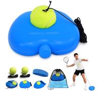 Portable Solo Tennis Trainer Rebounder with Anti-Tangle String Ball & Weighted Stability Base, Self Practice Return Tool for Hand Eye Coordination, Equipment for Adults Beginners (Apple,+2Ball)