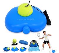 Portable Solo Tennis Trainer Rebounder with Anti-Tangle String Ball & Weighted Stability Base, Self Practice Return Tool for Hand Eye Coordination, Equipment for Adults Beginners (Apple,+1Ball)