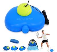 Portable Solo Tennis Trainer Rebounder with Anti-Tangle String Ball & Weighted Stability Base, Self Practice Return Tool for Hand Eye Coordination, Equipment for Adults Beginners (Apple,1 Set)