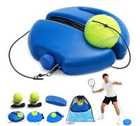 Portable Solo Tennis Trainer Rebounder with Anti-Tangle String Ball & Weighted Stability Base, Self Practice Return Tool for Hand Eye Coordination, Equipment for Adults Beginners (Round,+2Ball)