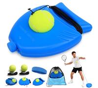 Portable Solo Tennis Trainer Rebounder with Anti-Tangle String Ball & Weighted Stability Base, Self Practice Return Tool for Hand Eye Coordination, Equipment for Adults Beginners (Fish,+2Ball)