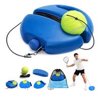 Portable Solo Tennis Trainer Rebounder with Anti-Tangle String Ball & Weighted Stability Base, Self Practice Return Tool for Hand Eye Coordination, Equipment for Adults Beginners (Round,+1Ball)