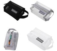 Portable Square Mesh Storage Bag, Portable Mesh Cosmetic Bags, 4x3x2in Square Mesh Coin Purse, Mesh Zipper Pouch Toiletry Bag (3pcs)