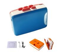 Portable Stereo Cassette Player, Retro Tape Machine, Multi-Function Radio Recorder, Equipped with Headphones(Blue)