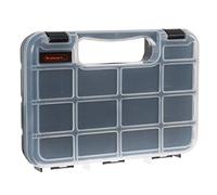 Portable Storage Case with Secure Locks & 14 Small Compartments for Hardware, Screws, Bolts, Nuts, Nails, Beads, Jewelry, Tackle & More by Stalwart