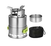 Portable stove, Poêle à bois de randonnée portable, brasero pliable, foyer, chauffage au bois, four à double combustion, feu de camp,Outdoor camping(S With handle)