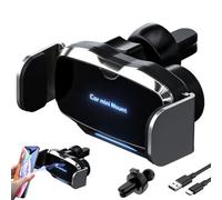 Portable Support De Téléphone - Support De Voiture Pour Téléphone À Serrage Automatique Rotatif, Support De Téléphone Portable À Serrage Automatique, Clip D'aération, Stabilisateur Anti-Tremblement