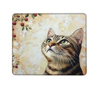 Portable Tapis de Souris Gamer, Chat d'automne Chat tigré Brun Souris de Bureau Confort Tapis Souris pour Ordinateur Les capteurs de Jeu Jeux