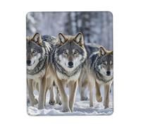 Portable Tapis de Souris, Meute de Loups, Antidérapante Tapis de Gaming, Mousepad, 25X30cm, Joueurs Professionnels, PC, Jeux