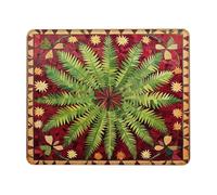 Portable Tapis Souris, Fougère botanique aux Feuilles vibrantes Souris de Gaming Base en Caoutchouc Tapis de Souris Gaming pour Jeux Claviers Les capteurs de Jeu