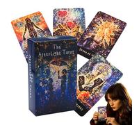 Portable Tarot Deck, Fate Divination Game, 78-Card English Tarot Set with Guidebook, Fortune-Telling and Party Board Game Entertainment for Adults, Teens, Friends, Family, Tarots Card Reading Kit
