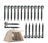 Portable Tent Pegs, 20 Pieces Stakes, 5.71x1.06in Heavy-Duty Camping Accessories, Canopy Spikes, Steel Construction, Outdoor Equipment for Greenhouse, Lawn, Picnic, Travel, Beach
