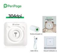 Portable thermique Bluetooth imprimante PeriPage A6 sans encre 304dpi Blanc Version Internationale