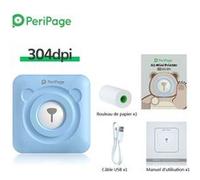 Imprimante photo PeriPage Portable thermique Bluetooth imprimante A6 sans encre 304dpi Bleu Version Internationale