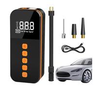 Portable Tire Inflator - ABS, Digital Pressure Gauge Cordless Air Pump Auto-Stop Overload Protection | Multi-Mode Electric Compressor, Power Bank Inflation Tool for Car, Motorcycle, Bike