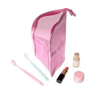 Portable Toothbrush Pouch, Waterproof Travel Toiletry Organizer, Compact Storage Bag with Stand Design, Nylon Hygiene Case, Bathroom Holder with Minimal Style, Travel Organizer for Hotel Stay