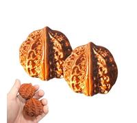 Portable Traditional Spheres, Hand Relaxation Walnuts, 1.81 inch Ergonomic Sculptures with Non Slip Texture, Manual Dexterity Tool, High Friction Stress Comfort Orbs, Wellness Accessory for Yoga