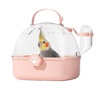 Portable Transparent Parrot Travel Cage | Handheld Carrier for Budgies Cockatiels | AS PP Material with 60ml Water Bottle | Small Pet Outdoor Carrier for Hamsters