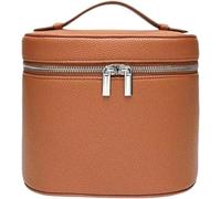 Portable Travel Storage Bag Leather Makeup Bag Removable Makeup Bag with Separate Wash Compartment Unisex, Green, Minimalist，Nouveau modèle