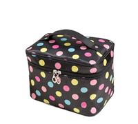 Portable Travel Wash Bag Female Transparent Waterproof Makeup Storage Pouch Large Capacity Cosmetic Organizer Beauty Convient au Shopping, aux Voyages, aux Rencontres(Black Color Dot)