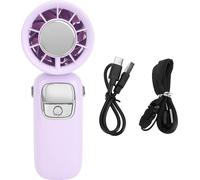 Portable Turbo ventilateur de poche 100 engrenages de refroidissement pliable cou accrocher mini avec affichage LED pour les voyages à la maison plage violet violet