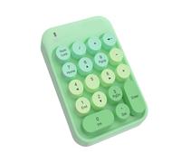 Portable USB 2.4G Wireless Number Keyboard 18 Keys Retro Round Keycads Cute Number Keypad for Window7/8/10 Green