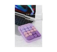 Portable USB 2.4G Wireless Number Keyboard 18 Keys Retro Round Keycads Cute Number Keypad for Window7/8/10 Green