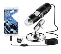 Portable USB microscope, 1600 x Grossissement microscope numérique USB 8 LED avec support Compatible avec Window 7 8 10